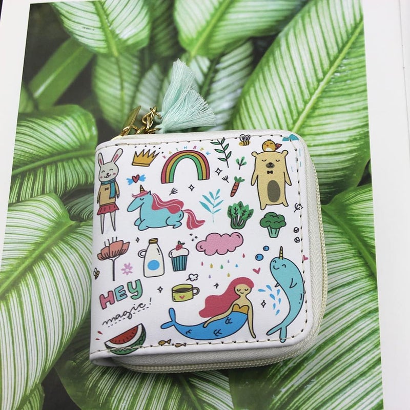 Timlee Cactus Unicorn Zipper Wallet Long Clutch Bag PU Leather Purse (0316L) - Image 5